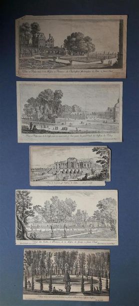 null After Israël SYLVESTRE engraved by PERELLE
Set of etchings of the Views of Saint-Cloud,...