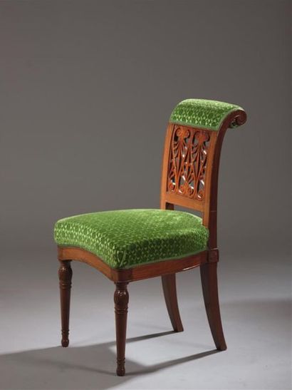 null Chaise ponteuse by Georges Jacob, late Louis XVI
period In mahogany and mahogany...