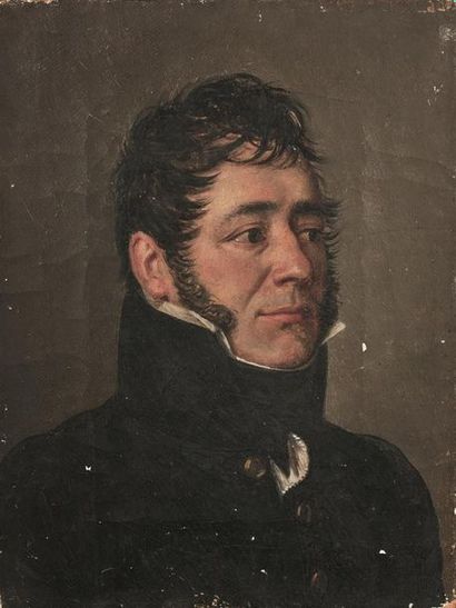 null École française, vers 1820, entourage de Carle Vernet
Portrait d'homme
Toile.
Petits...