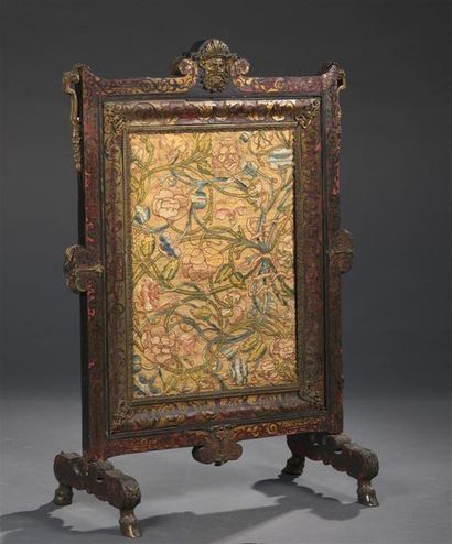 null Fire screen in Boulle marquetry, stamped Speluzzi, Milanese work, circa 1850
....