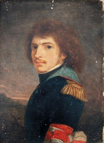 null Andrea APPIANI (Milan 1754-1817)
Portrait of General Junot (1771-1813) Walnut
panel,...