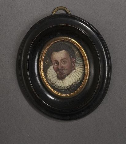 null École flamande, 1557
Portrait d'homme de qualité avec une fraise blanche
Datée.
H....
