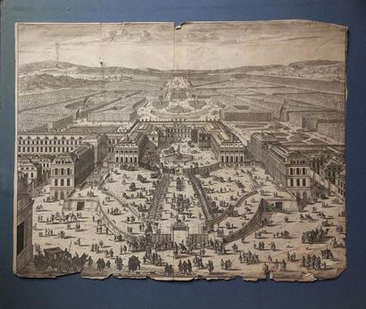 null Versailles, ensemble de plans, élévations, nombreuses vues et jardins, Trianon,...