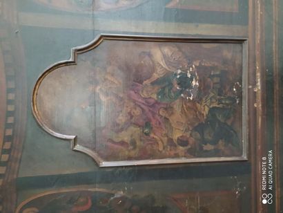 null TETE DE LIT en bois peint, Italie, XIXe siècle
190 x 196 cm	
