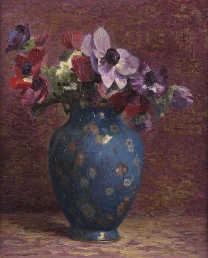 null Max TOURET (1872 - 1963)
Bouquet of anemones
Oil on canvas.
Signed lower left.
54...