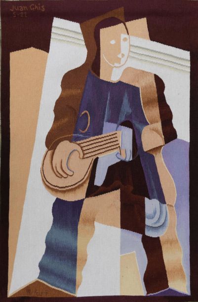 null After Juan GRIS (1887-1927) 
Guitar player
Aubusson tapestry in wool.
Edition...