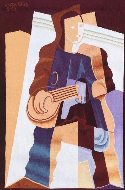 null D'après Juan GRIS (1887-1927) 
Joueur de guitare
Tapisserie d'Aubusson en laine.
Édition...