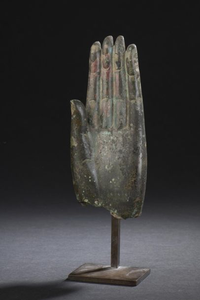 Bronze Buddha hand 
Thailand 17th, 18th century...