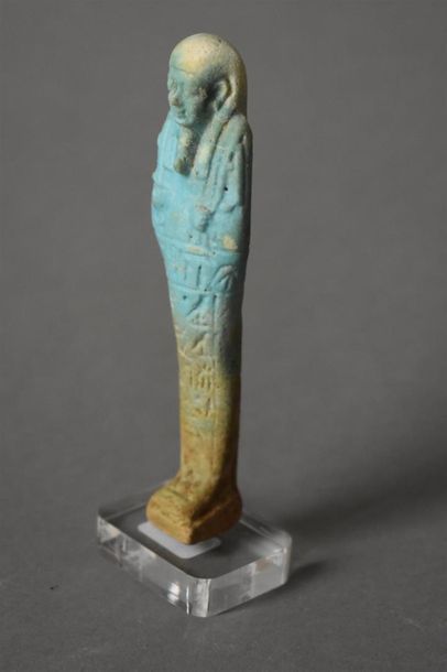 null Oushebti serviteur funéraire en faïence bleue, Egypte, Basse Epoque, 664-332...