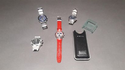 null Set of four Swatch watches, quartz, chronograph, all Irony models (including...