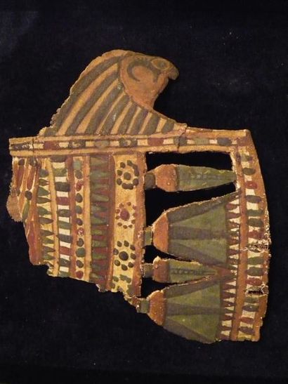 null Cartonnage peint d'un collier ousekh en lin stuccé et peint, Egypte, 664-332...