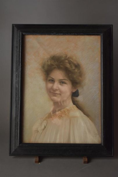 null French school of the end of the 19th century
Two portraits forming during
Pastel...