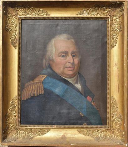 null Dans le goût de François GÉRARD (1770-1837)
Portrait de Louis XVIII en buste
Huile...