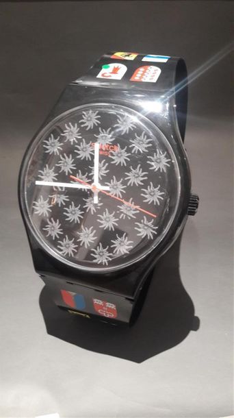 null Pendule en forme de montre Swatch à quartz
