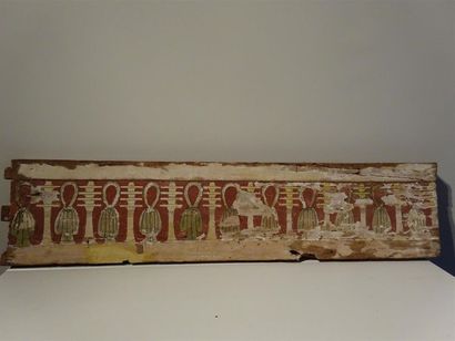 null Panneau de sarcophage en bois stuqué et peint, Egypte, Basse Epoque, 664-332...