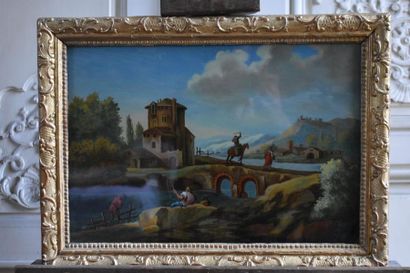 null 18th century
French school Fixed under glass representing a landscape
28 x 40...