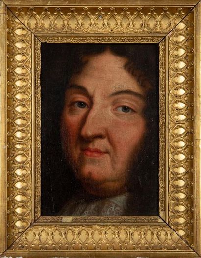 null 
École française vers 1700, suiveur de Hyacinthe RIGAUD
Portrait de Louis XIV
Toile,...
