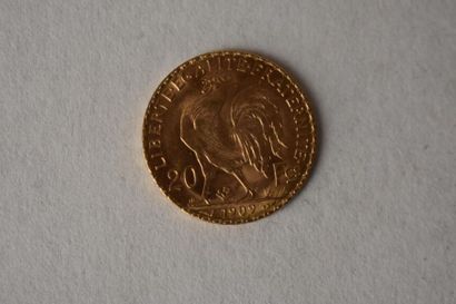 null 20 francs Cock and Marianne in gold
1909 
Weight: 6,45 gr. 