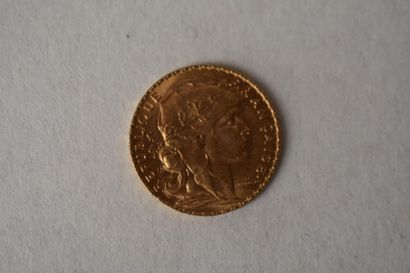 null 20 francs Cock and Marianne in gold
1909 
Weight: 6,45 gr. 
