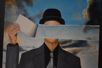 null Dans le goût de René Magritte
Personnage
Huile sur toile
Monogrammée 'ZA' en...
