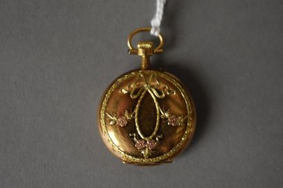 null Montre de poche en or jaune, vers 1900