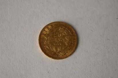 null 20 Francs or, Napoléon III, tête nue, 1860
Poids: 6,45 gr.