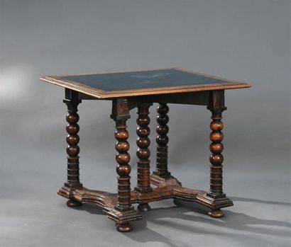 null Moulded walnut changer table, late 18th-early 19th century
The top is darkened...