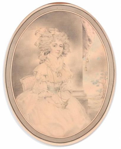 John DOWMAN (1750-1824)
Portrait of a seated
woman...