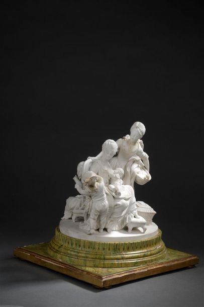 null Sèvres , XVIIIe siècle
Groupe en biscuit de porcelaine dure représentant La...