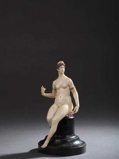 null Jean-Léon Gérôme (1824-1904) attribué à
Jeune femme assise
Statuette en ivoire*...