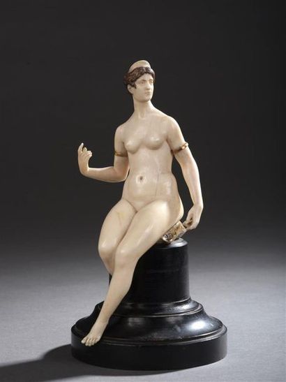 null Jean-Léon Gérôme (1824-1904) attribué à
Jeune femme assise
Statuette en ivoire*...