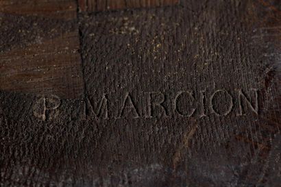 null Console in mahogany and mahogany veneer stamped P Marcion of Empire
period....