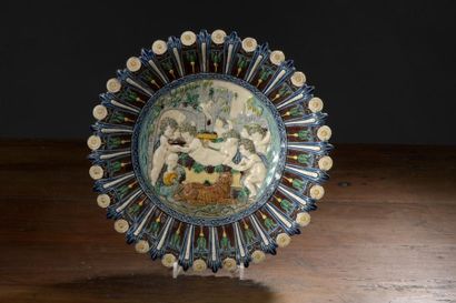 null Suite de PALISSY, Pré d'Auge, XVIIe siècle 
Coupe ronde en terre vernissée à...