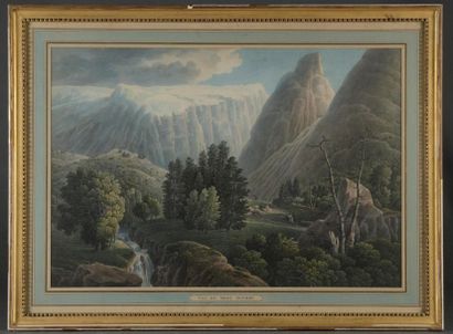  Louis François CASSAS (1756-1827) Vue d'une partie du sommet du Mont Olympe en Bithierri...