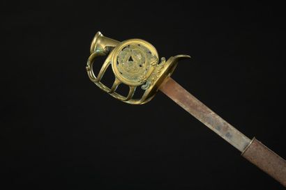 null Queen's cuirassiers officer's sabre (1st Regiment), model 1815. Handle covered...