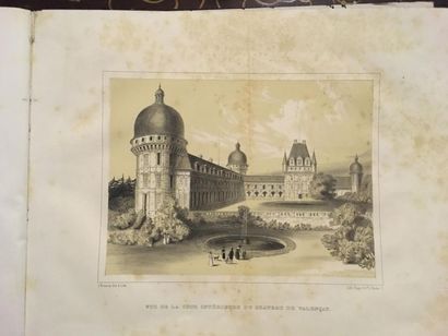 null [VALENÇAY] View of the castle of Valençay. 
S. L., 1836. Album in-4°, percaline...