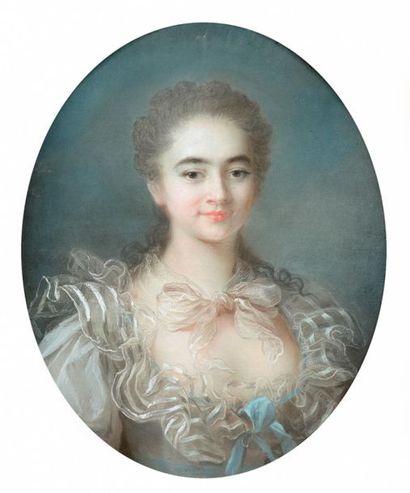  Attribué à Rosalie FILLEUL (1752-1794) Portrait présumé de Nathalie Josèphe Alexandrine...