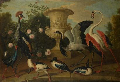 null 18th century FRENCH school, workshop of Jean Baptiste OUDRY
Crane, pink flamingo...