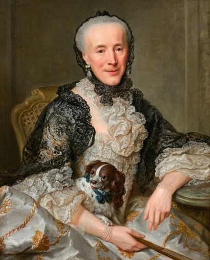 null Johan Georg ZIESENIS (1716-1776)
Portrait présumé d'une dame de la famille von
Haus
Toile.
Restaurations...
