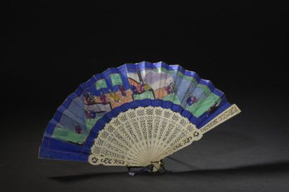 null Two Canton fans, China, second half of the 19th century
Folded; one with a pierced...