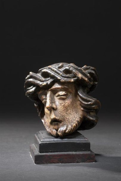 null German school, 16th century Head
of Christ Polychrome
wood.
H. 9 cm