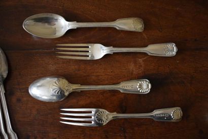 null Large silver plated metal cutlery set in the same model as in Valencay
Includes...