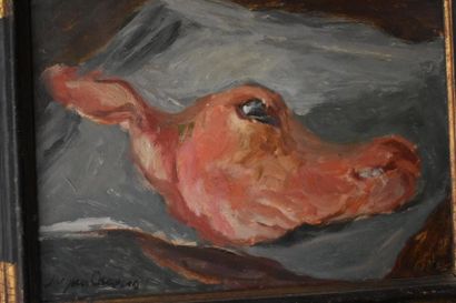 null Jacques CHAPIRO (1887-1972)
Tête de veau 
Huile sur panneau.
Signée en bas à...