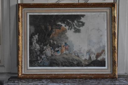 null Nicolas Henri Tardieu (1674-1749)
d'après Watteau, XIXe siècle
L'embarquement...