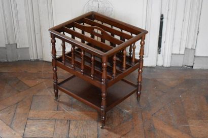 null Mahogany PARTITION FURNITURE, 19th century 
Small accident and missing.
H. 47...
