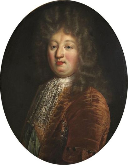 null École FRANÇAISE vers 1700
Portrait du grand Dauphin
Toile ovale.
Restaurations...