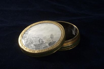 null Boîte en vernis Martin, monture en or, Paris, époque Louis XVI
Ornée de deux...