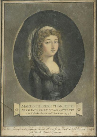 null École FRANÇAISE de la fin du XVIIIe siècle
Marie Thérèse Charlotte de France,...