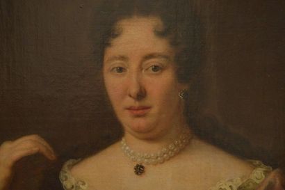 null Attributed to Claude LEFÈBVRE (1632-1675)
Portrait of a lady in a painted oval
Canvas.
Old...