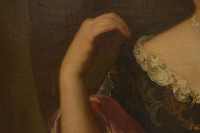 null Attribué à Claude LEFÈBVRE (1632-1675)
Portrait de dame dans un ovale peint
Toile.
Restaurations...